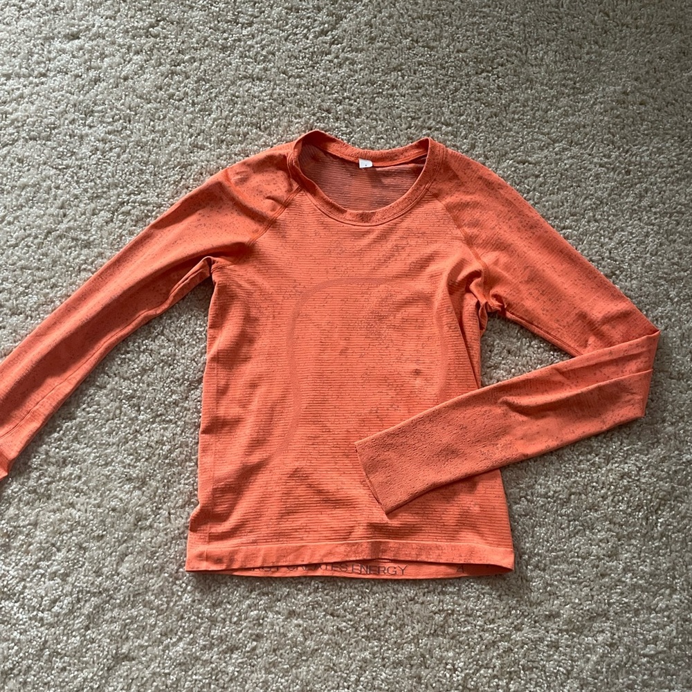 orange lulu swiftly tech long sleeve